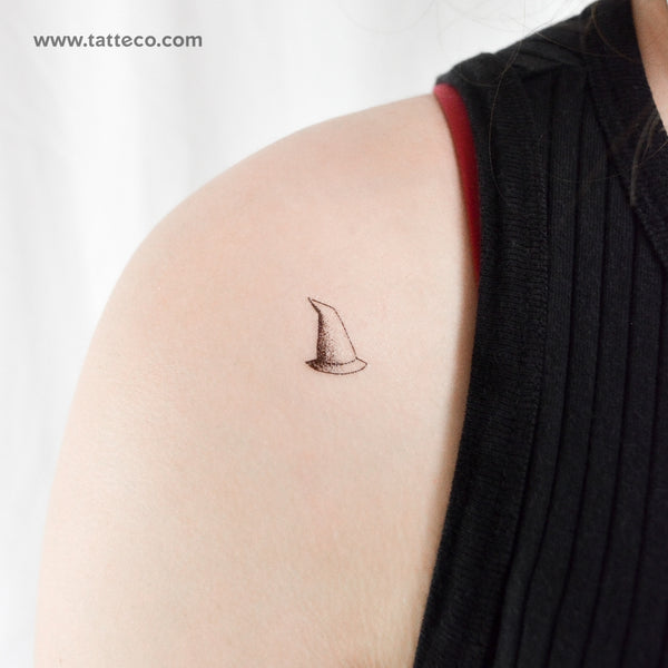 Dotwork Witch Hat Temporary Tattoo - Set of 3