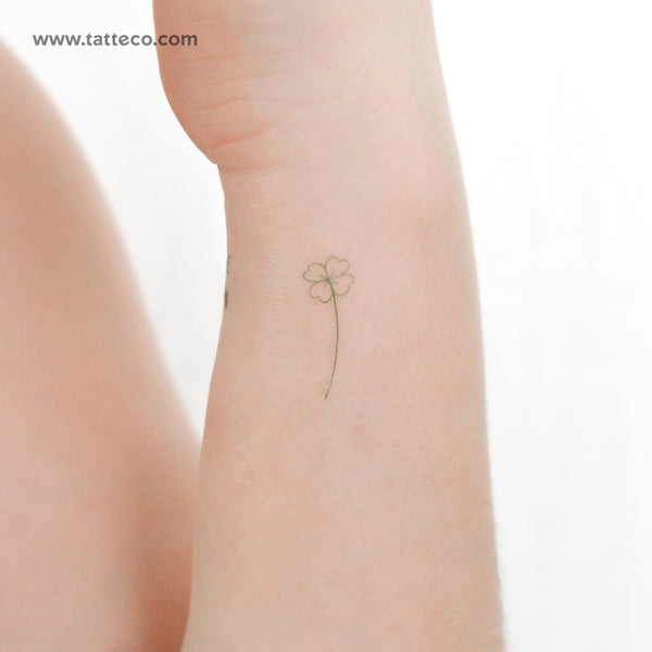 Green Four-Leaf Clover Temporary Tattoo - Set of 3