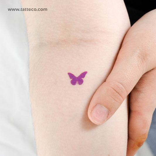 Purple Butterfly Temporary Tattoo - Set of 3