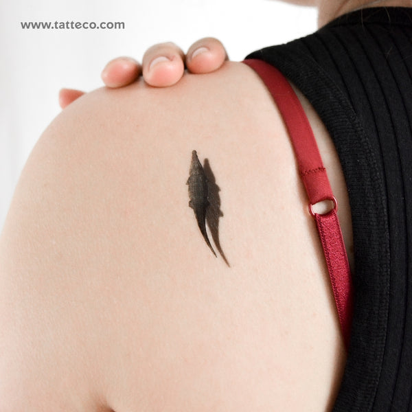 Crocodile And Shadow Temporary Tattoo - Set of 3