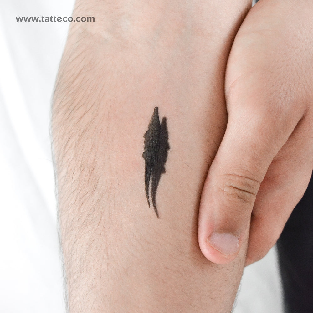 Crocodile And Shadow Temporary Tattoo - Set of 3