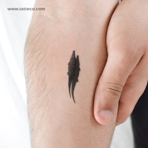 Crocodile And Shadow Temporary Tattoo - Set of 3