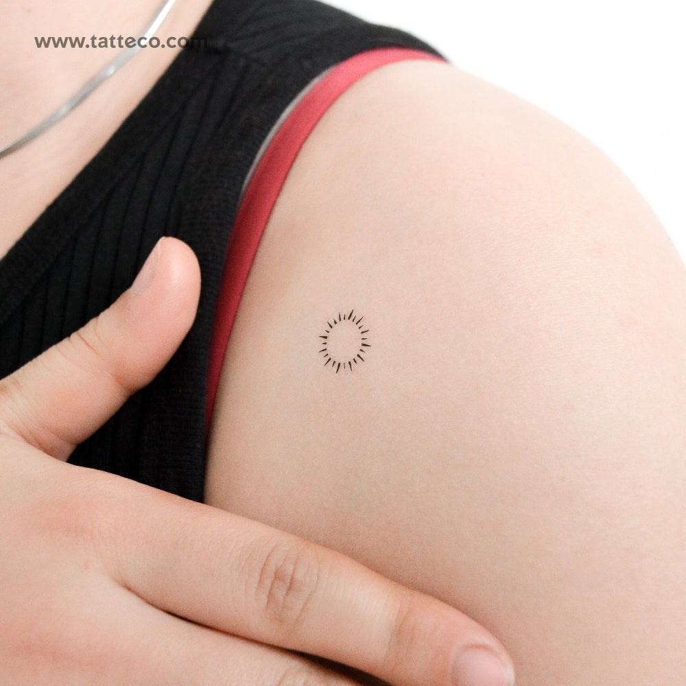 Minimal Sun Temporary Tattoo - Set of 3