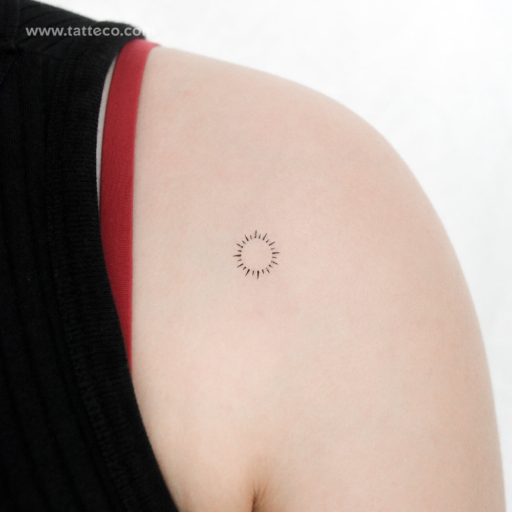 Minimal Sun Temporary Tattoo - Set of 3