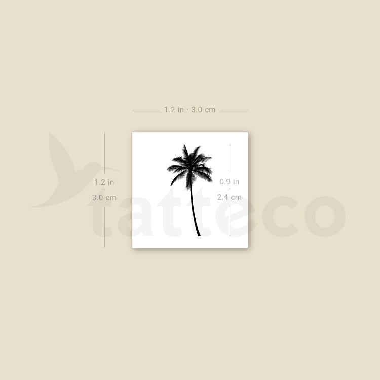 Small Palm Tree Temporary Tattoo - Set of 3
