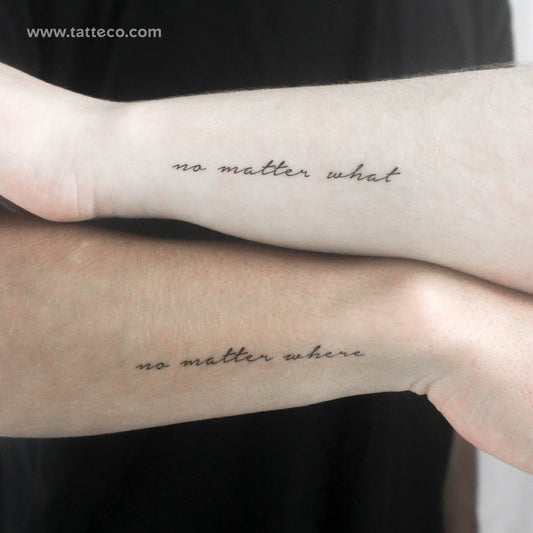 Tatuajes temporales a juego "No Matter What + No Matter Where" - Set de 3+3