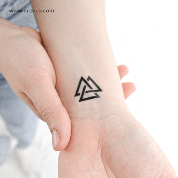 Unicursal Valknut Temporary Tattoo - Set of 3