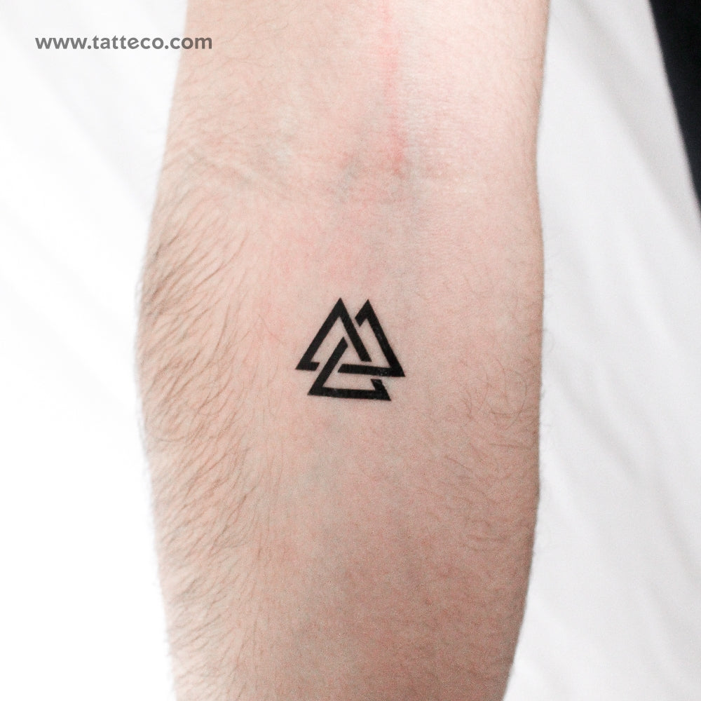 Unicursal Valknut Temporary Tattoo - Set of 3