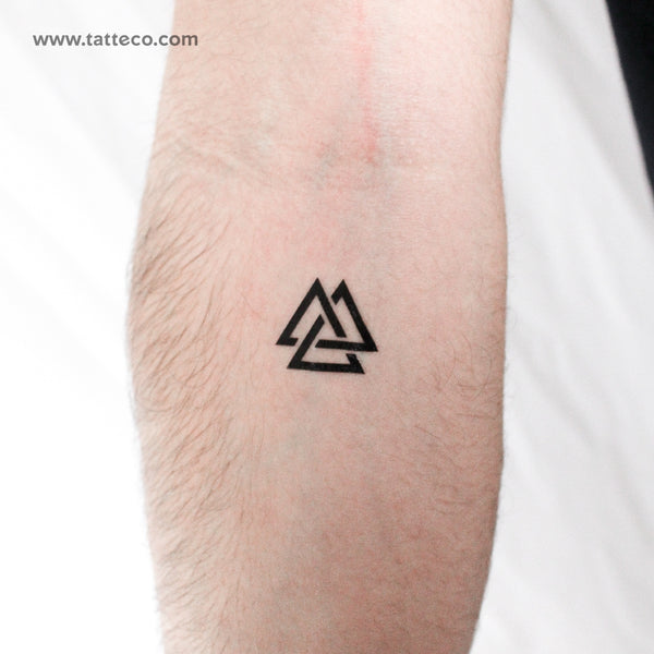 Unicursal Valknut Temporary Tattoo - Set of 3