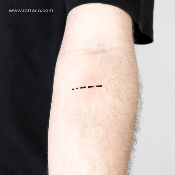 Morse Code 2 Temporary Tattoo - Set of 3
