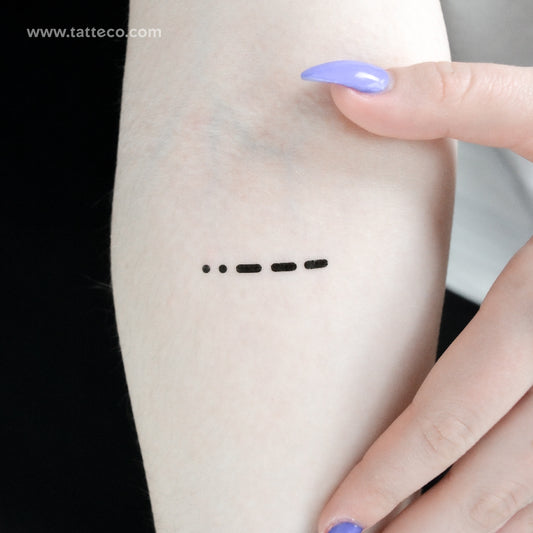 Morse Code 2 Temporary Tattoo - Set of 3
