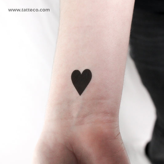 Black Heart Suit Temporary Tattoo - Set of 3