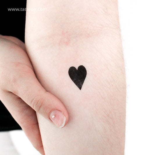Black Heart Suit Temporary Tattoo - Set of 3