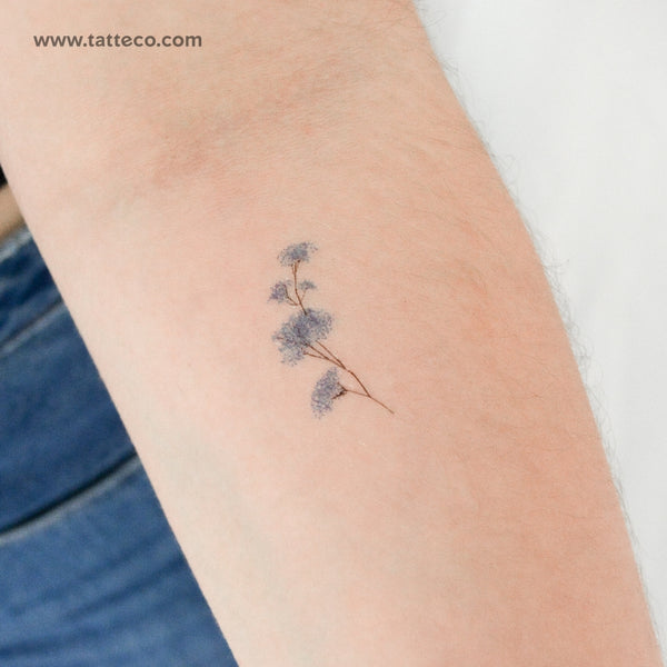 Small Blue Baby's Breath Temporary Tattoo - Set of 3