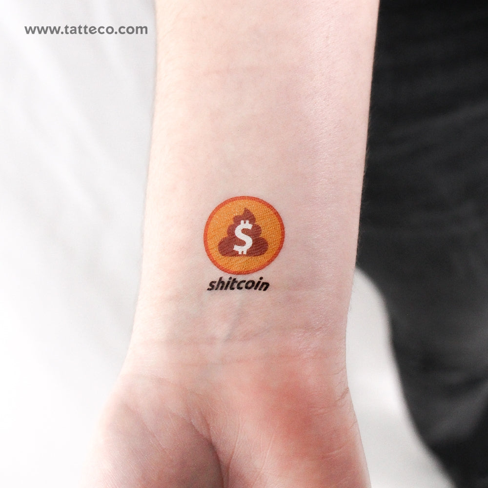 Tatuaje temporal de Shitcoin - Juego de 3