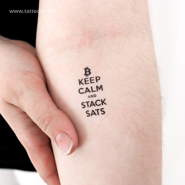 KEEP CALM AND STACK SATS Temporary Tattoo - Set of 3