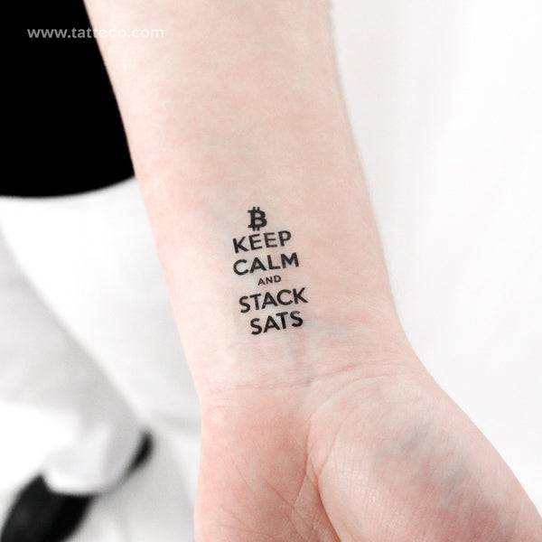 KEEP CALM AND STACK SATS Temporary Tattoo - Set of 3