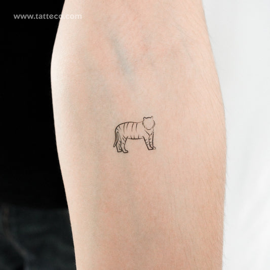 Minimalist Tiger Temporary Tattoo - Set of 3