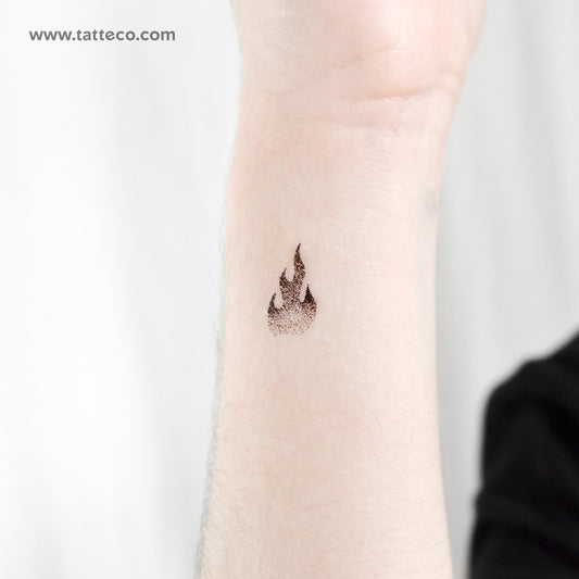 Dotwork Fire Temporary Tattoo - Set of 3