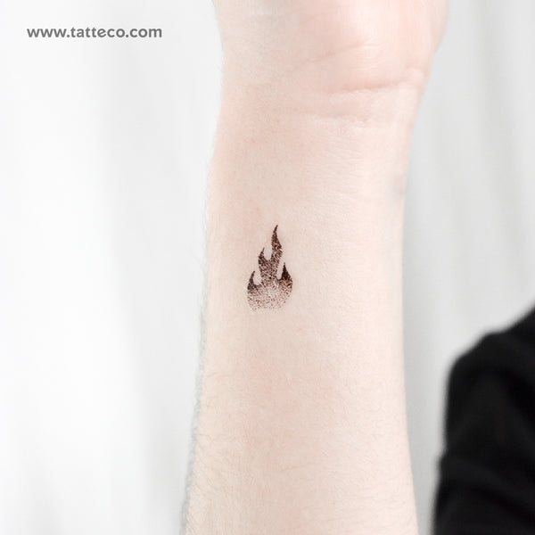 Dotwork Fire Temporary Tattoo - Set of 3