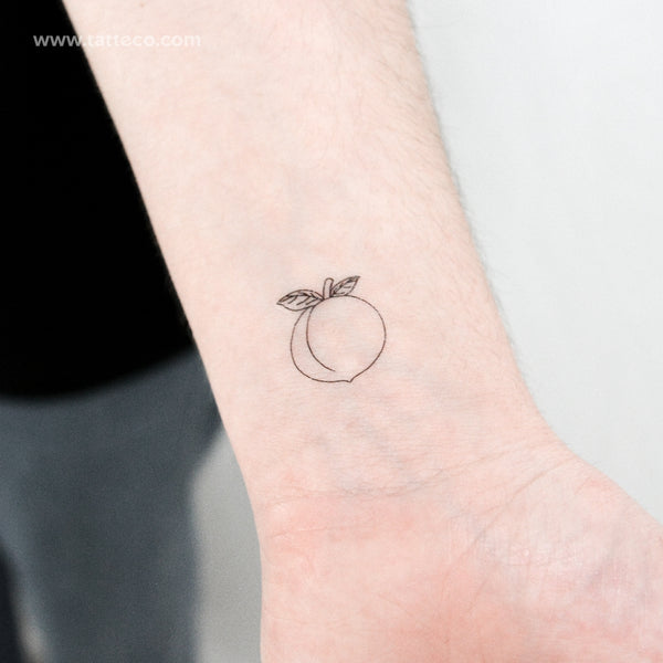 Fine Line Peach Temporary Tattoo - Set of 3