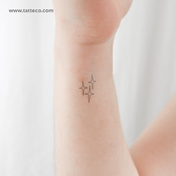 Three Stars Temporary Tattoo - Set of 3