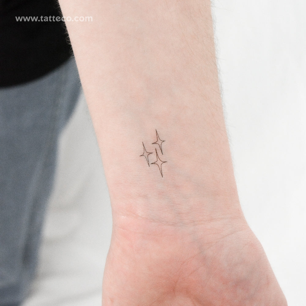 Three Stars Temporary Tattoo - Set of 3