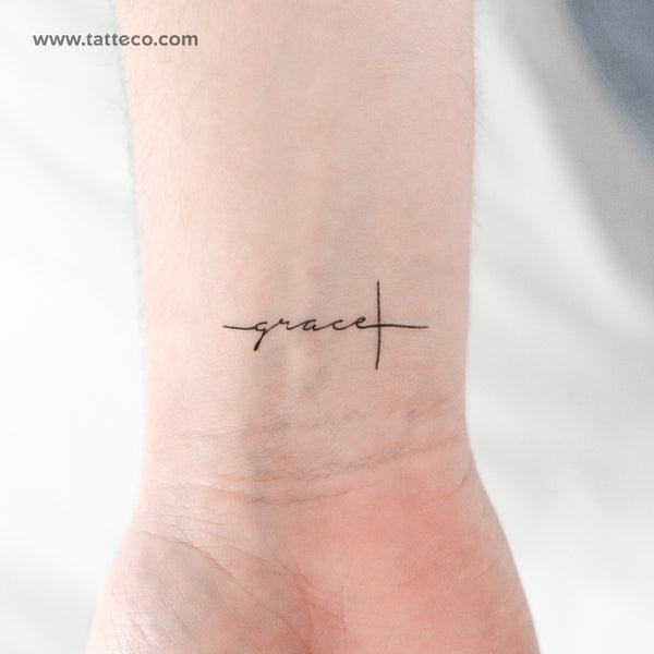 Grace And Cross Temporary Tattoo - Set of 3
