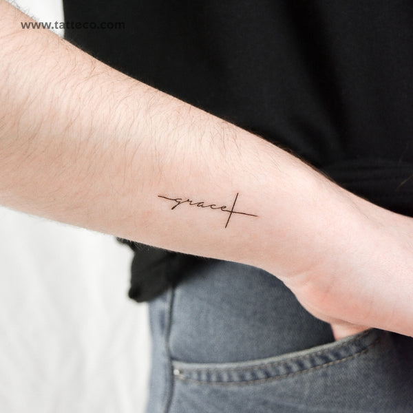 Grace And Cross Temporary Tattoo - Set of 3