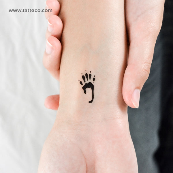 Squirrel Hind Paw Print Temporary Tattoo - Set of 3
