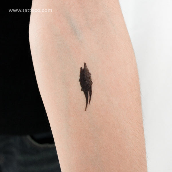 Small Crocodile And Shadow Temporary Tattoo - Set of 3