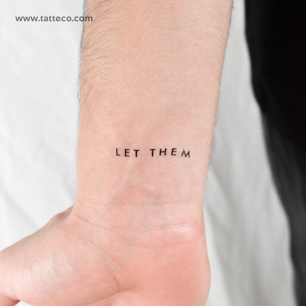 Tatuaje temporal Sans-Serif Let Them - Juego de 3