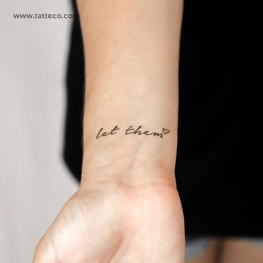 Let Them & Heart Temporary Tattoo - Set of 3