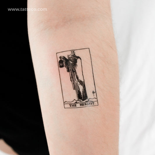 The Hermit Tarot Card Temporary Tattoo - Set of 3