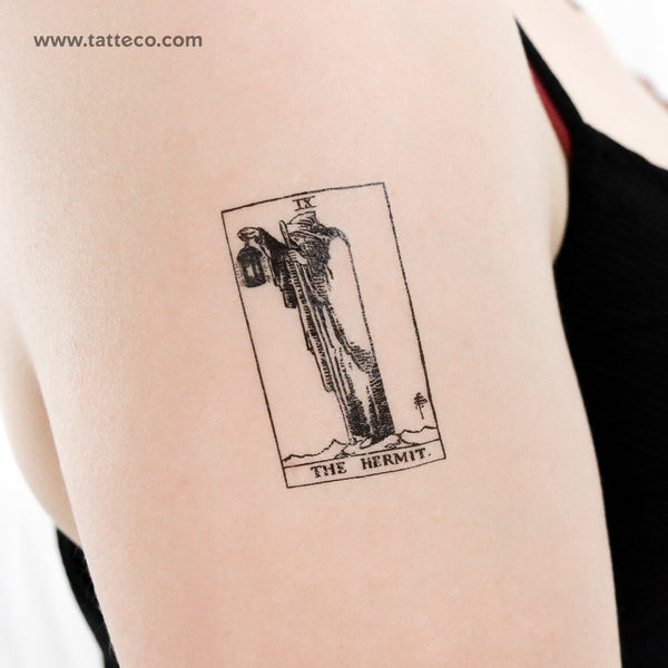The Hermit Tarot Card Temporary Tattoo - Set of 3