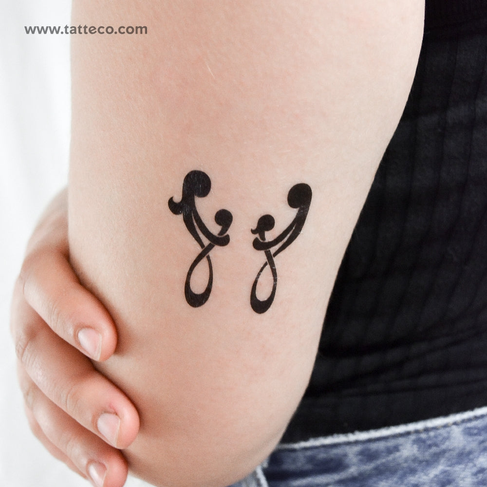 Small Parents And Children Symbol Temporary Tattoo - Set of 3