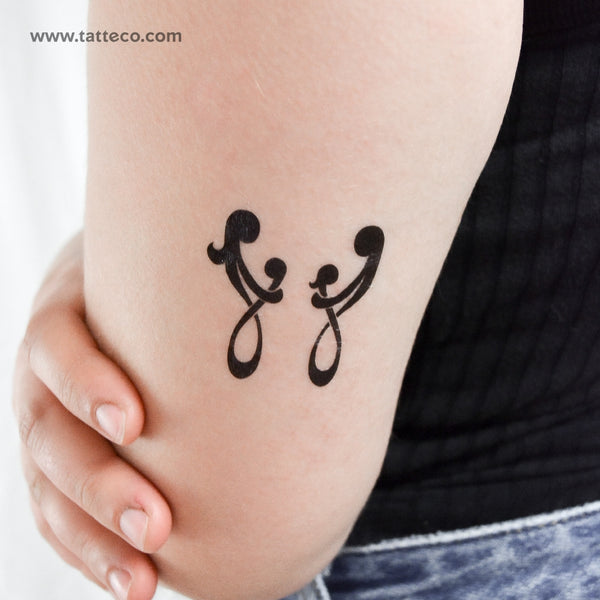 Small Parents And Children Symbol Temporary Tattoo - Set of 3