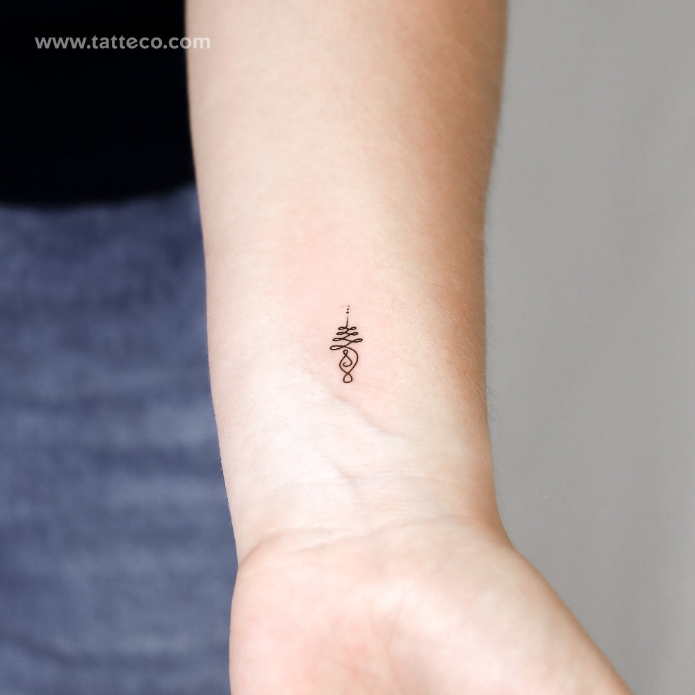 Small Unalome Temporary Tattoo - Set of 3