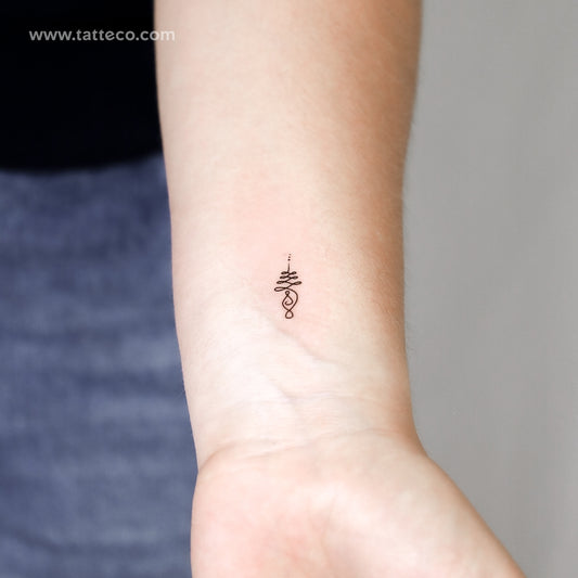 Tatuaje temporal pequeño de Unalome - Juego de 3