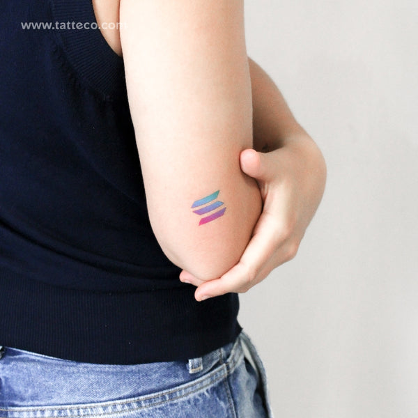 Solana Sol Logo Temporary Tattoo - Set of 3