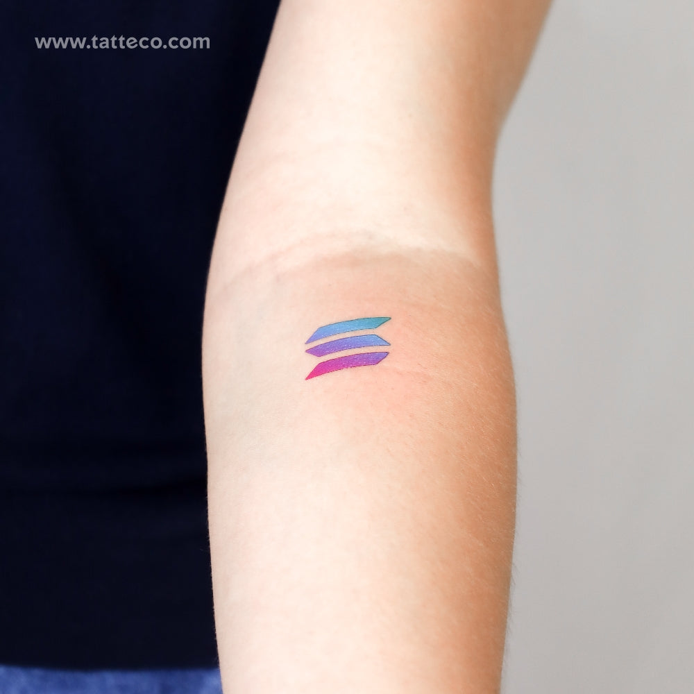 Tatuaje temporal del logotipo de Solana Sol - Juego de 3