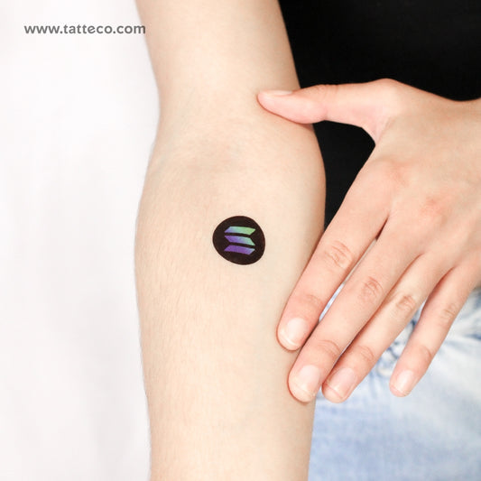 Tatuaje temporal del logotipo de Solana (juego de 3)