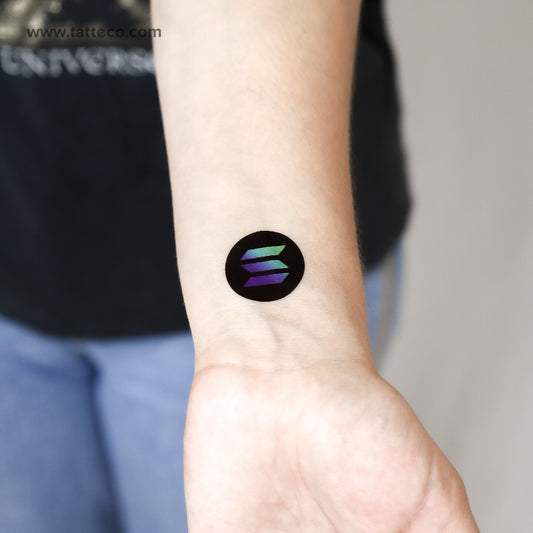 Tatuaje temporal del logotipo de Solana (juego de 3)