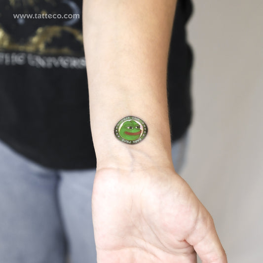 Tatuaje temporal de Pepecoin - Juego de 3
