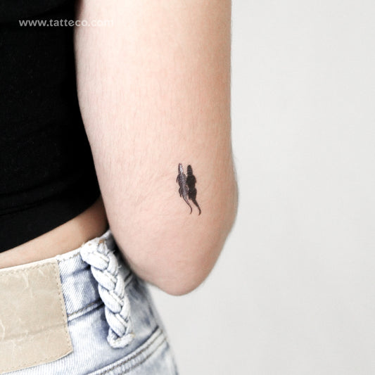 Alligator And Shadow Temporary Tattoo - Set of 3