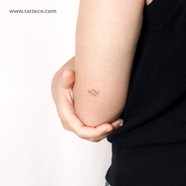 Tiny Sleeping Cherub Temporary Tattoo - Set of 3