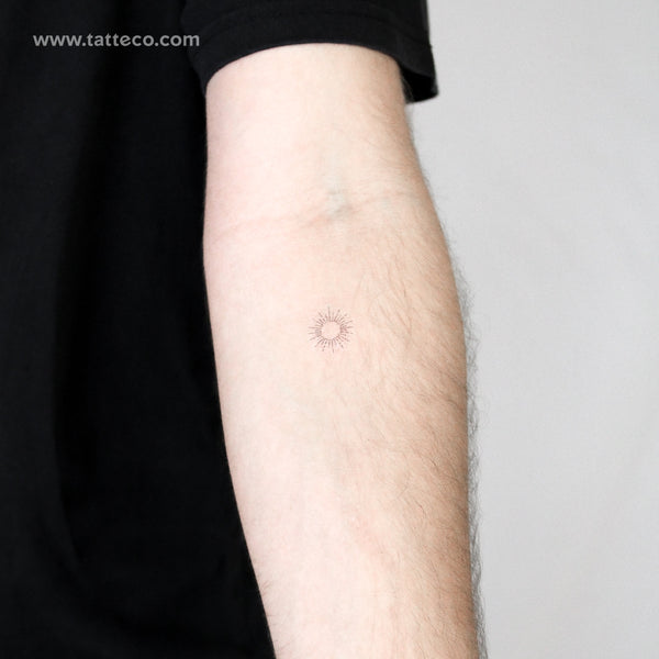 Fine Line Sun Temporary Tattoo - Set of 3