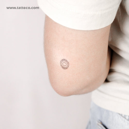 Oval Shining Sun Temporary Tattoo - Set of 3