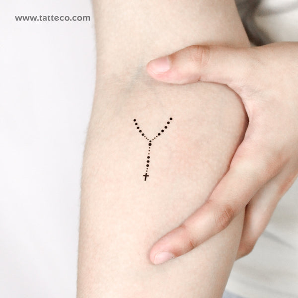 Rosary Temporary Tattoo - Set of 3