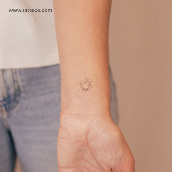 Fine Line Sun Temporary Tattoo - Set of 3